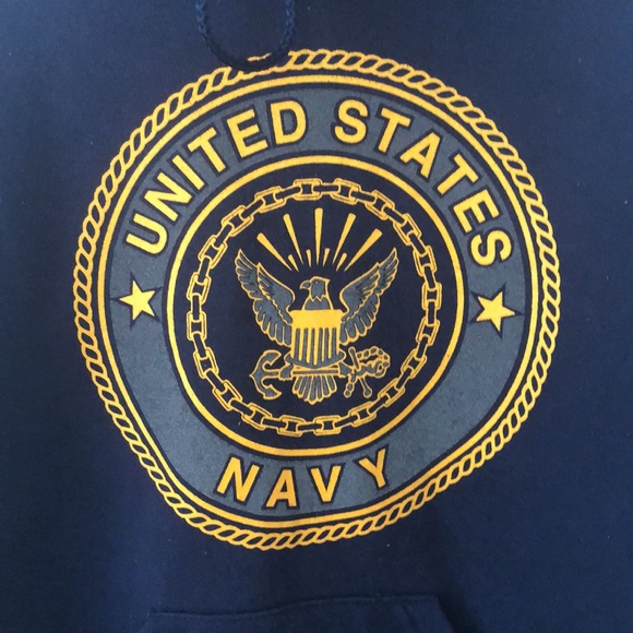Pre-Owned Made in USA Navy Hoodie Size Small - Picture 2 of 8